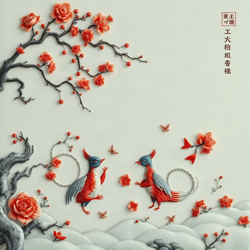 Porcelain pattern visuals from the Chinese style mystery animation Qingci Yin